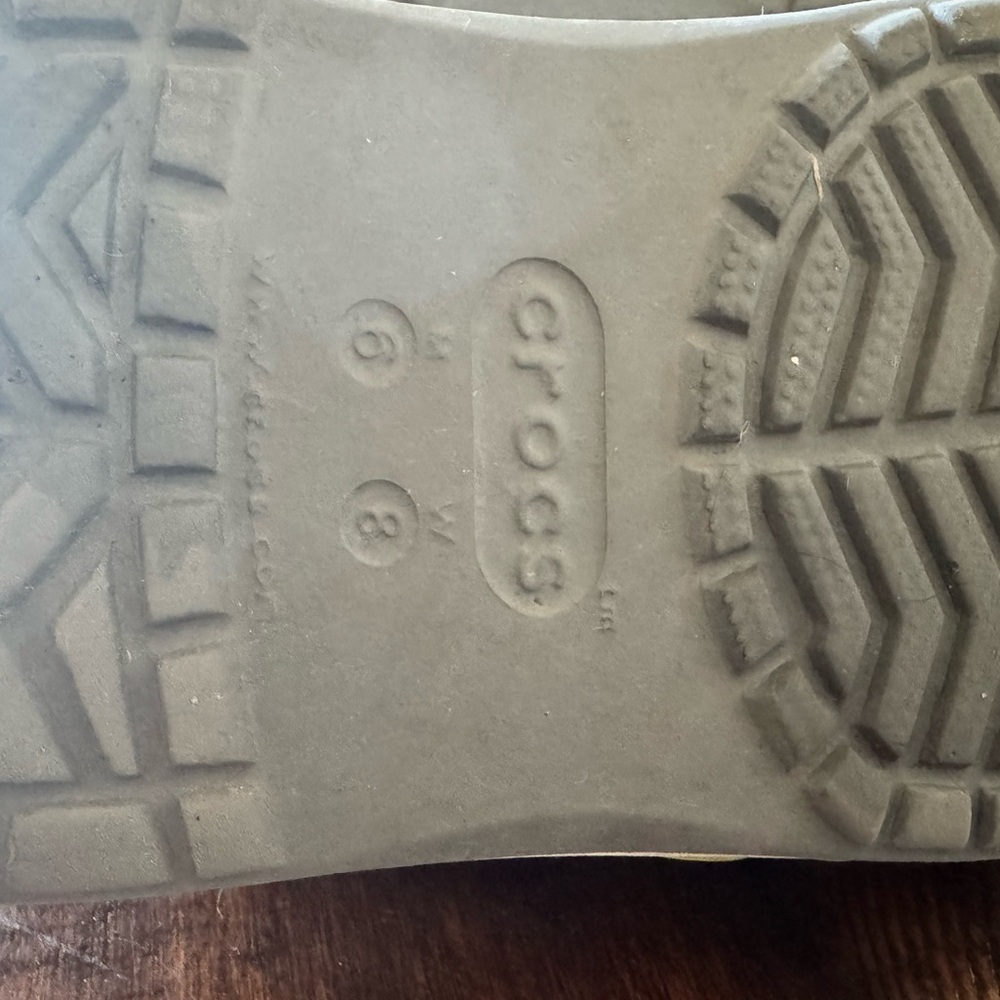 CROCS Gray and Lime Sandals - Picture 6 of 10